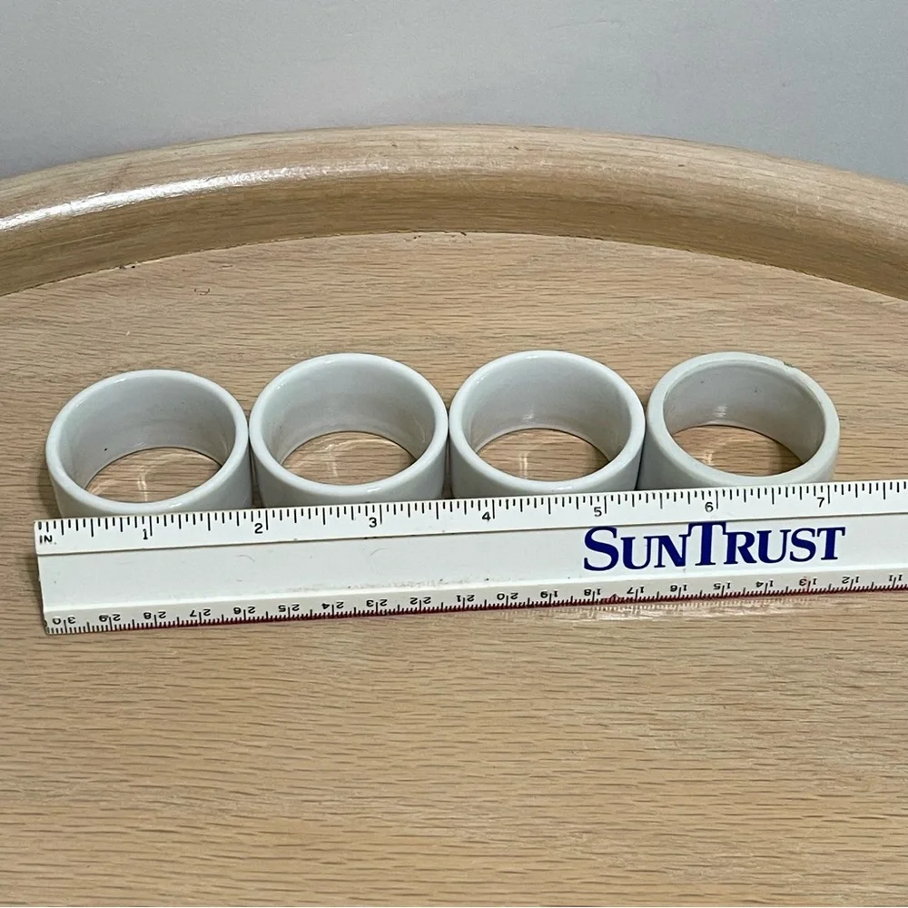 Vintage Herbs & Spices by Shafford Japan Porcelain Floral Napkin Rings Set of 4